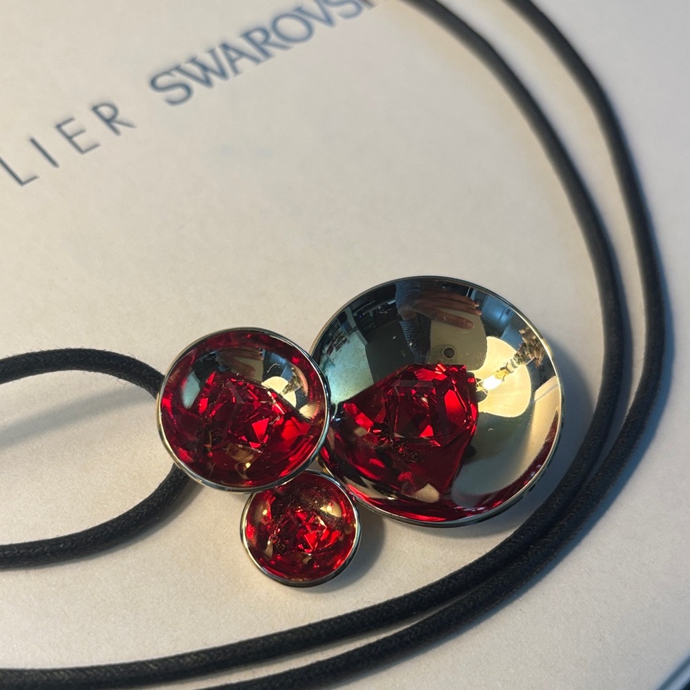 Atelier Swarovski Black Necklace with Red Crystals